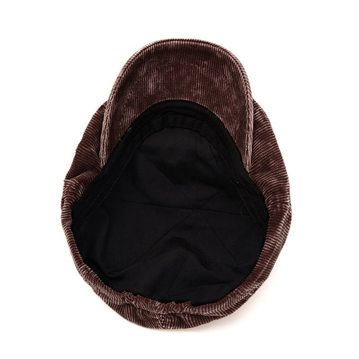 Cappello da giornalaio in velluto a coste tinta unita di ispirazione retrò - image 7