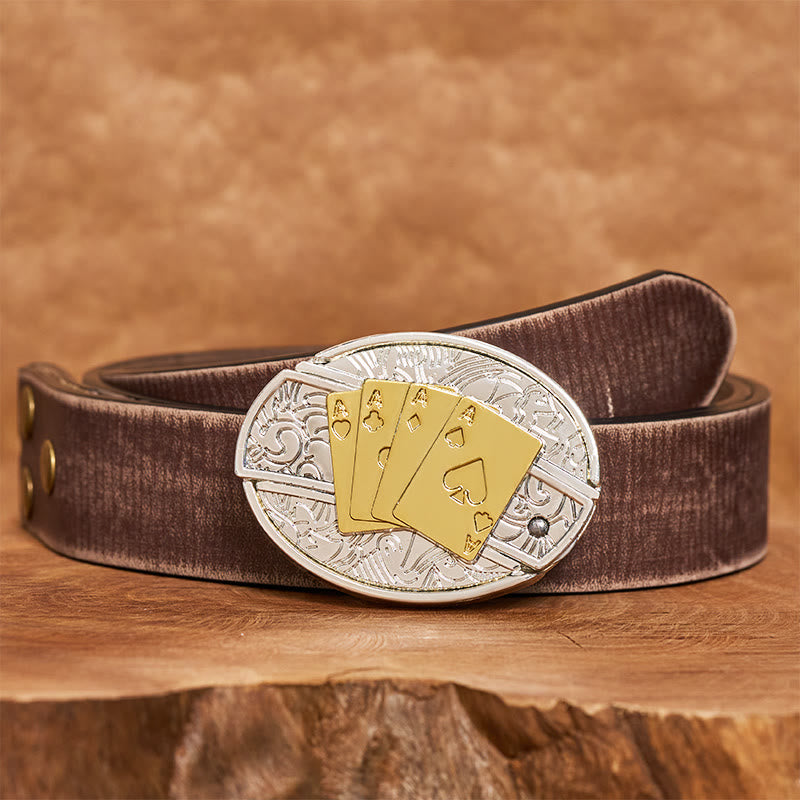 Cintura in pelle da uomo fai da te con fibbia a forma di coltello pieghevole nascosto in oro e argento - Corno lungo - Cintura marrone anticata - 42 - image 7