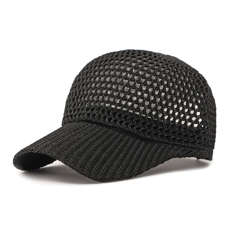 Cappellino da baseball estivo casual leggero classico in rete - Nero - M (22"-22 7/8") - image 6