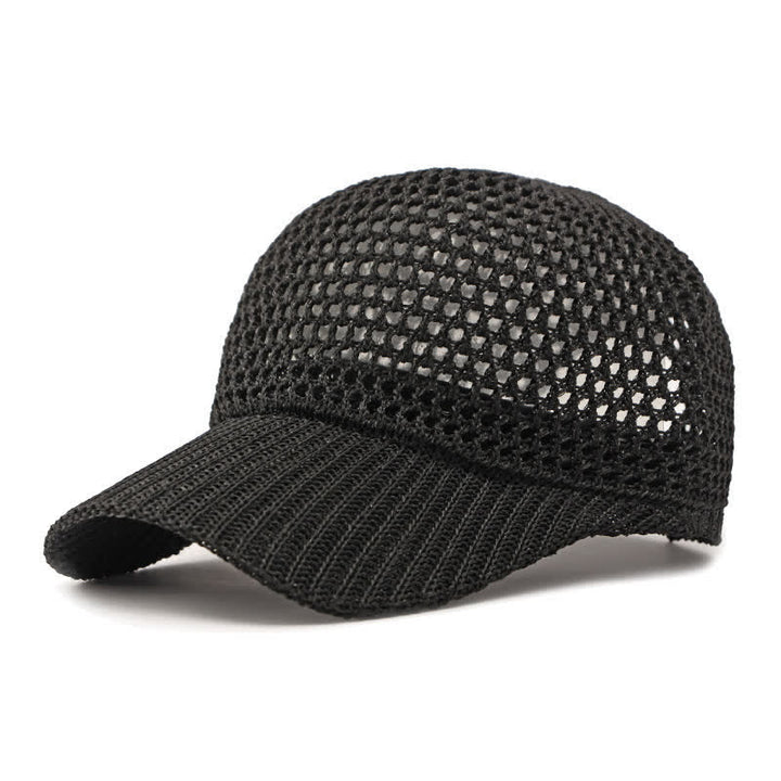 Cappellino da baseball estivo casual leggero classico in rete - Nero - M (22"-22 7/8") - image 6