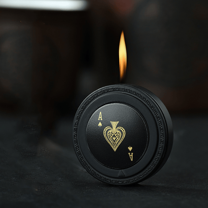 Creative Poker Spade A Round Butane Lighter - Nero - image 0