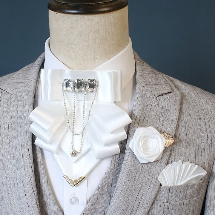 Set di 3 papillon con fiori di strass esagerati - Bianco - image 9