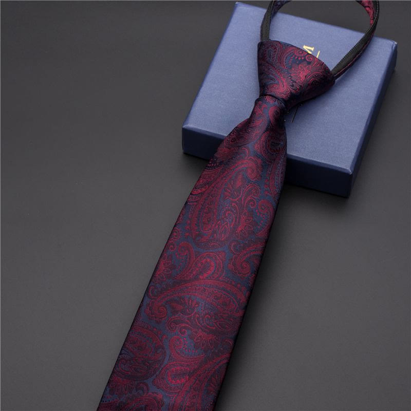 Cravatta vintage da uomo con stampa e fermacravatta intagliato - Stile n. 5 - Argento - image 6