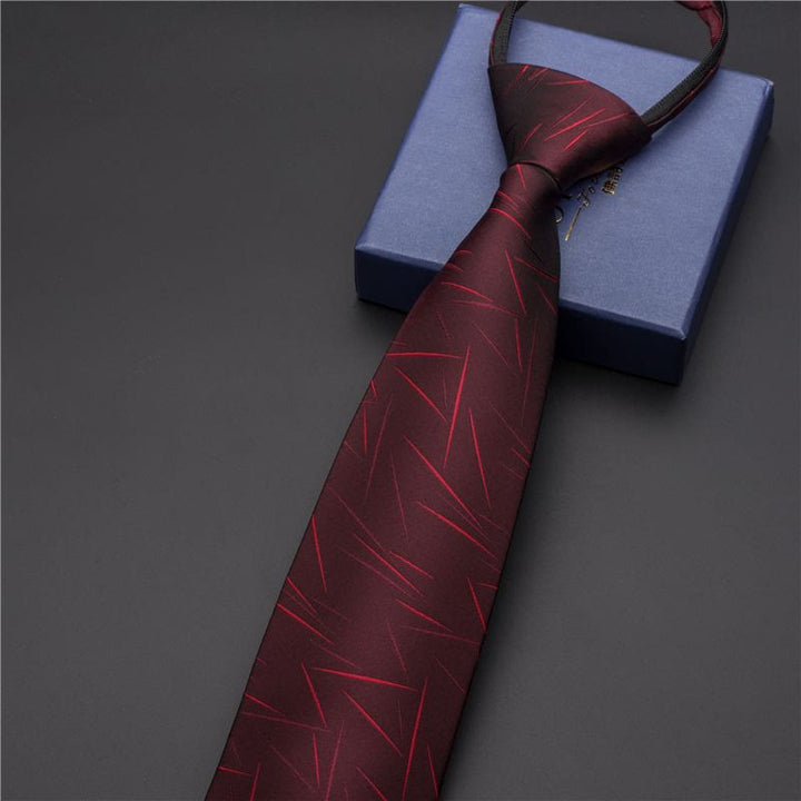 Cravatta vintage da uomo con stampa e fermacravatta intagliato - Stile n. 8 - Argento - image 10