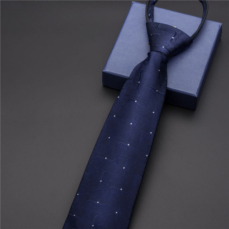 Cravatta vintage da uomo con stampa e fermacravatta intagliato - Stile n. 18 - Argento - image 23