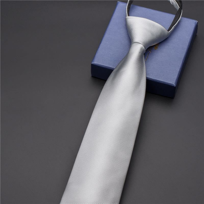 Cravatta vintage da uomo con stampa e fermacravatta intagliato - Stile n. 9 - Argento - image 12