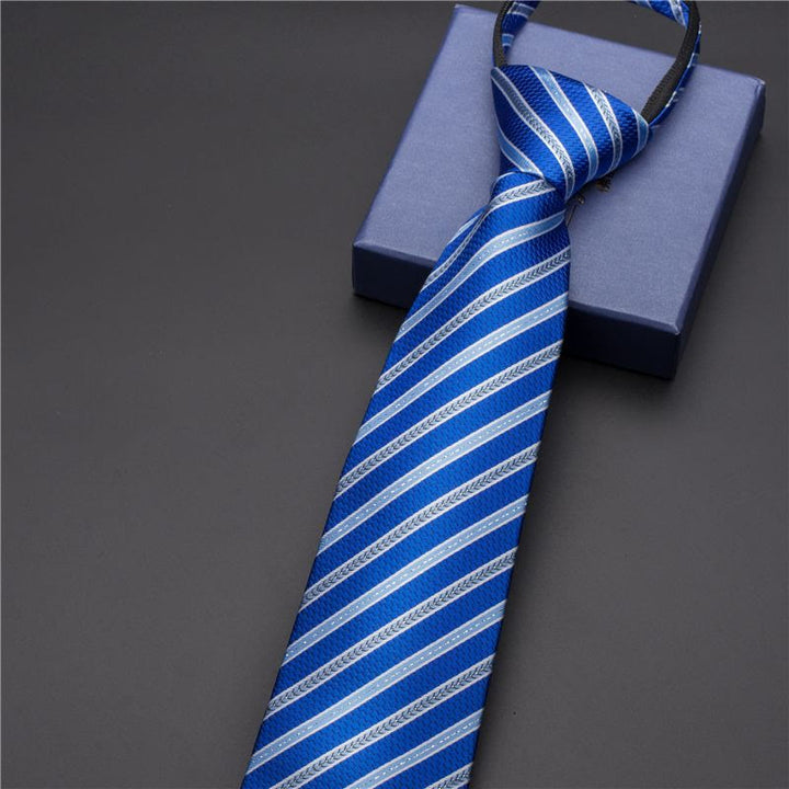 Cravatta vintage da uomo con stampa e fermacravatta intagliato - Stile n. 20 - Argento - image 25