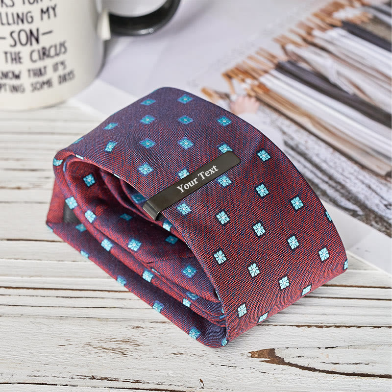 Set di cravatte e gemelli personalizzati da uomo in pietra arenaria blu di lusso - image 4