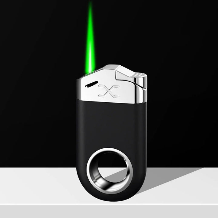 Accendino antivento con anello di decompressione e fiamma verde - Nero - image 5