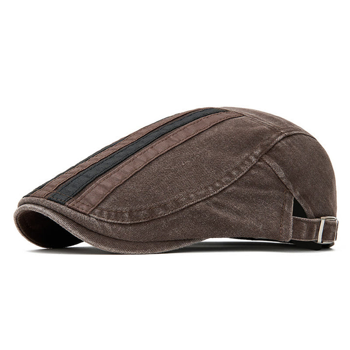 Cappello basco patchwork a righe lavato vintage estivo - Caffè - Regolabile (22"-24") - image 7