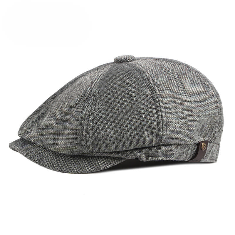 Cappello basco estivo in stile retrò britannico a tinta unita - Grigio scuro - Regolabile (22"-24") - image 0