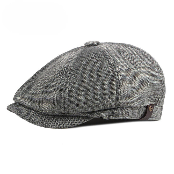 Cappello basco estivo in stile retrò britannico a tinta unita - Grigio scuro - Regolabile (22"-24") - image 0