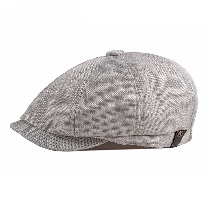 Cappello basco estivo in stile retrò britannico a tinta unita - Grigio chiaro - Regolabile (22"-24") - image 5