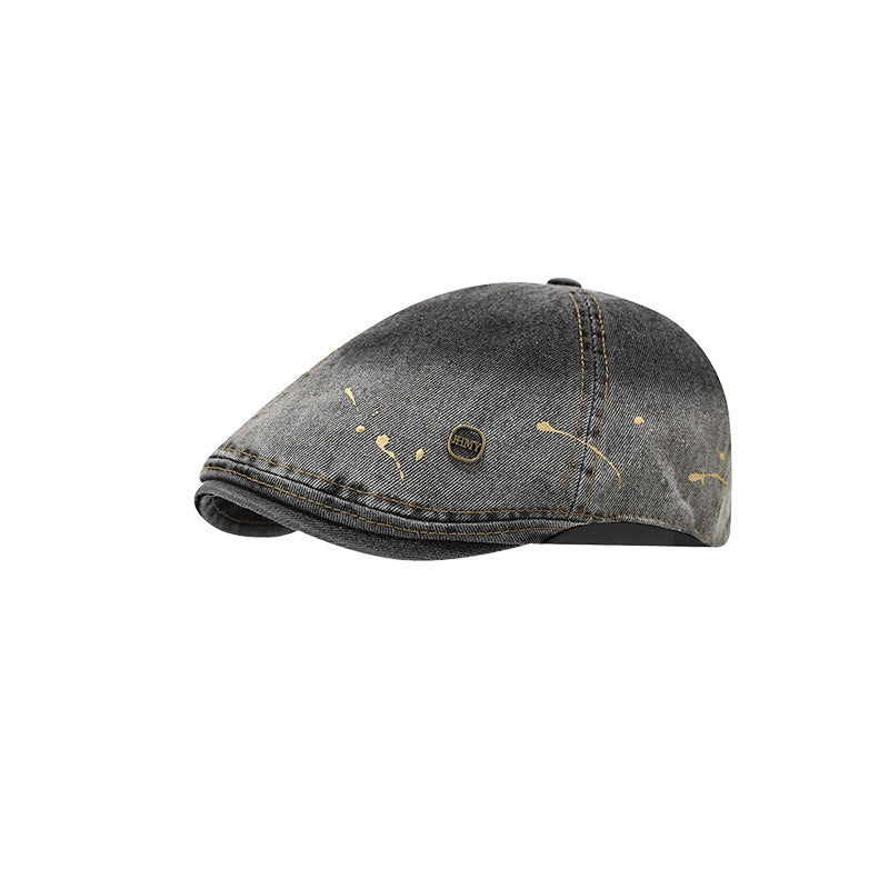 Cappello basco in denim sbiadito e invecchiato - Nero - Regolabile (21 1/4"-22 7/8") - image 6