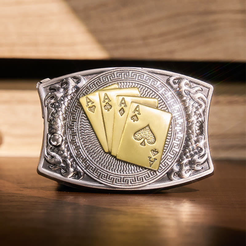 Cintura in pelle con coltello pieghevole nascosto in oro fai da te da uomo - Poker d'oro - Senza cintura - Cintura non inclusa - image 0