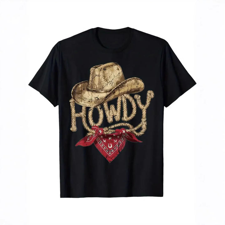 T-shirt da uomo in stile western vintage con stampa "Howdy cowboy". - image 1