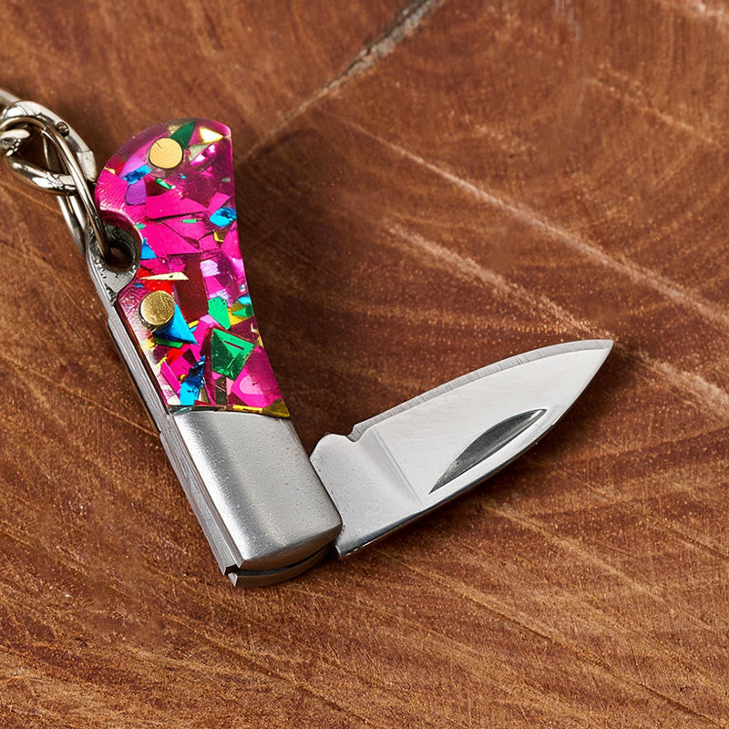 Portachiavi con ciondolo a forma di testa di toro e fiore occidentale, multi-elemento, coltello pieghevole - image 5