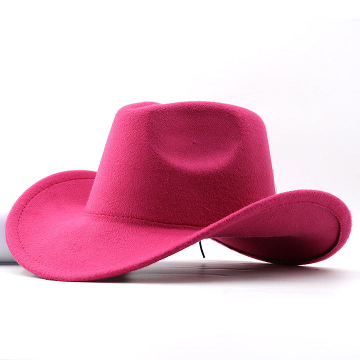 Cappello da cowboy in tinta unita, stile western, per adulti e bambini. - Adulto - Rosa - L(23 5/8") - image 11