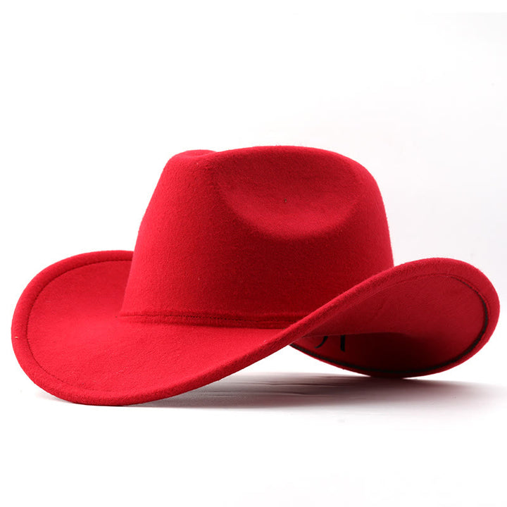 Cappello da cowboy in tinta unita, stile western, per adulti e bambini. - Adulto - Rosso - L(23 5/8") - image 8