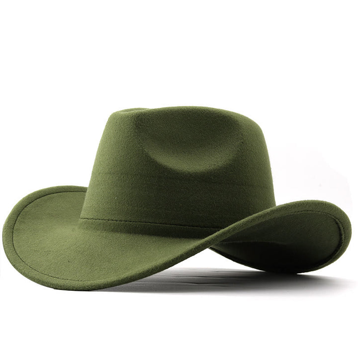 Cappello da cowboy in tinta unita, stile western, per adulti e bambini. - Adulto - Verde militare - L(23 5/8") - image 10