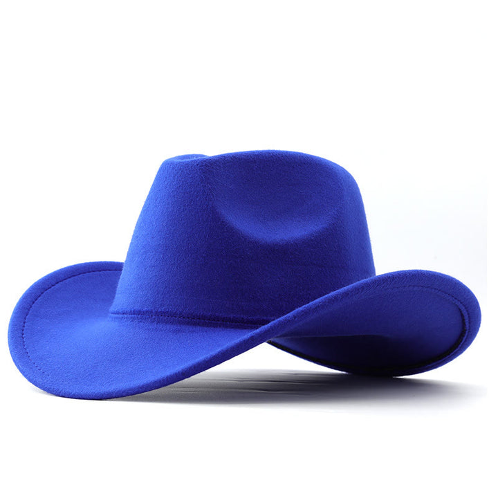 Cappello da cowboy in tinta unita, stile western, per adulti e bambini. - Adulto - Blu reale - L(23 5/8") - image 9
