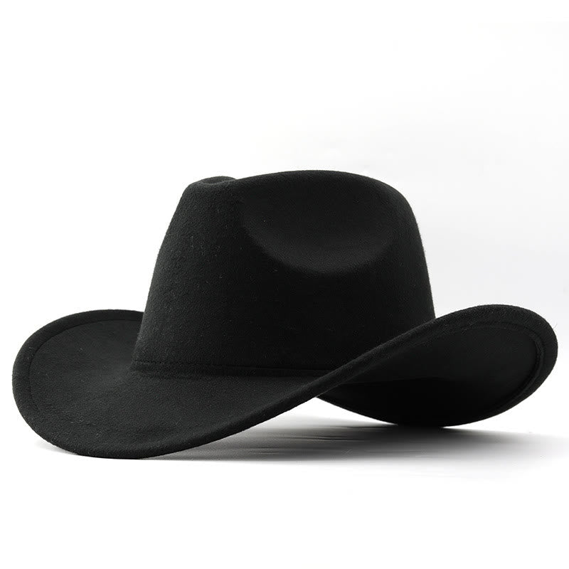 Cappello da cowboy in tinta unita, stile western, per adulti e bambini. - Adulto - Nero - L(23 5/8") - image 5