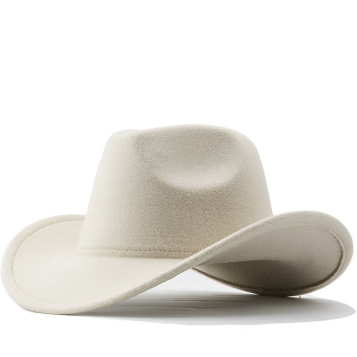 Cappello da cowboy in tinta unita, stile western, per adulti e bambini. - Adulto - Beige - L(23 5/8") - image 1