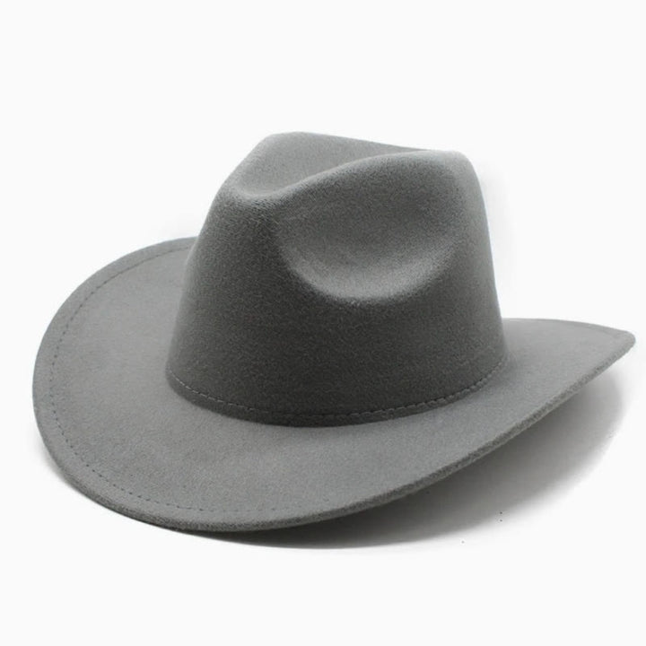 Cappello da cowboy in tinta unita, stile western, per adulti e bambini. - Adulto - Grigio - L(23 5/8") - image 4