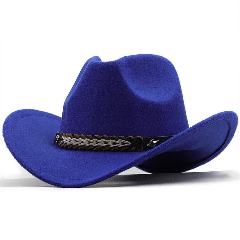 Cappello da cowboy western in lana con cintura larga per coppia - Blu reale - M (22"-22 7/8") - image 10