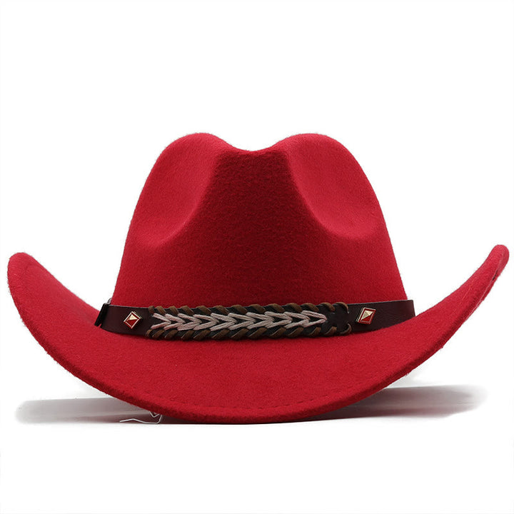 Cappello da cowboy western in lana con cintura larga per coppia - image 9