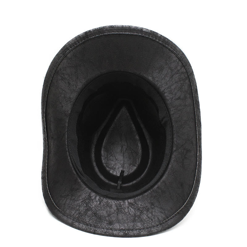 Cappello da cowboy unisex in pelle PU con decorazione a teschio per feste. - image 4