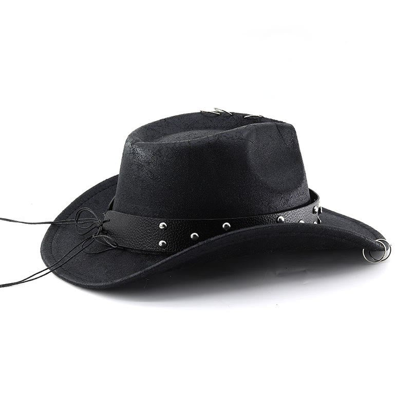 Cappello da cowboy unisex in pelle PU con decorazione a teschio per feste. - image 2