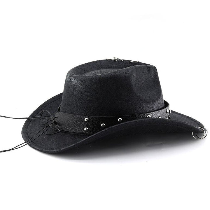 Cappello da cowboy unisex in pelle PU con decorazione a teschio per feste. - image 2