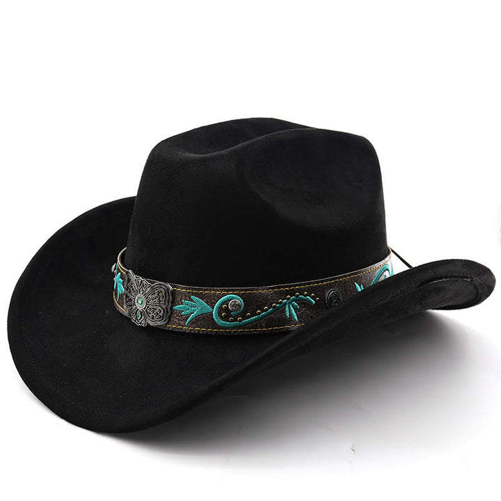Cappello da cowboy western vintage estivo a tesa larga - Nero - M (22"-22 7/8") - image 12