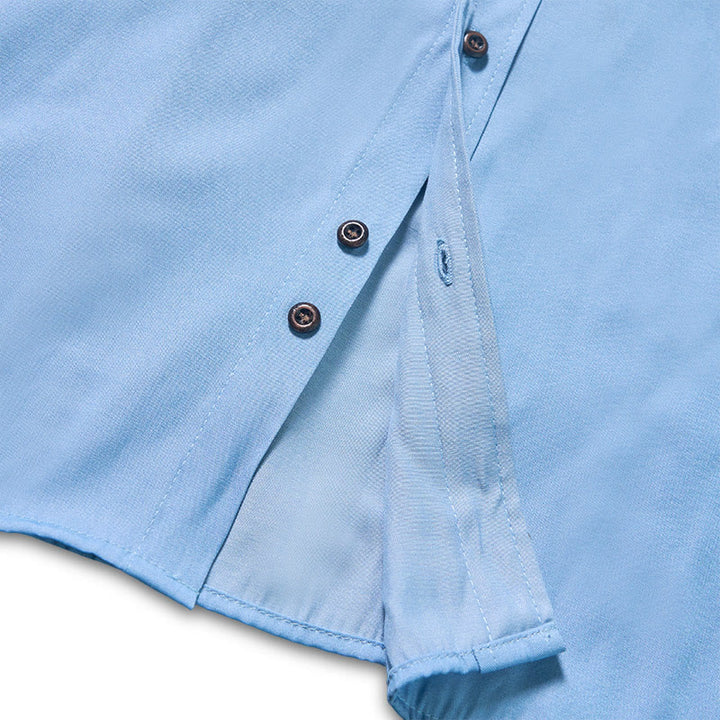 Camicia da lavoro classica da uomo in denim lavato azzurro - image 8