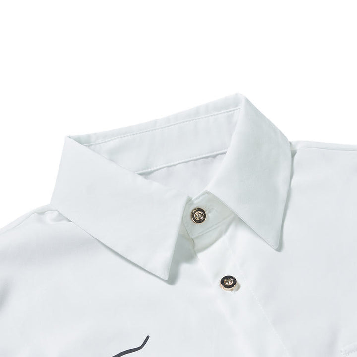 Camicia da uomo in stile western con stampa toro e freccia e doppie tasche sul petto. - image 4