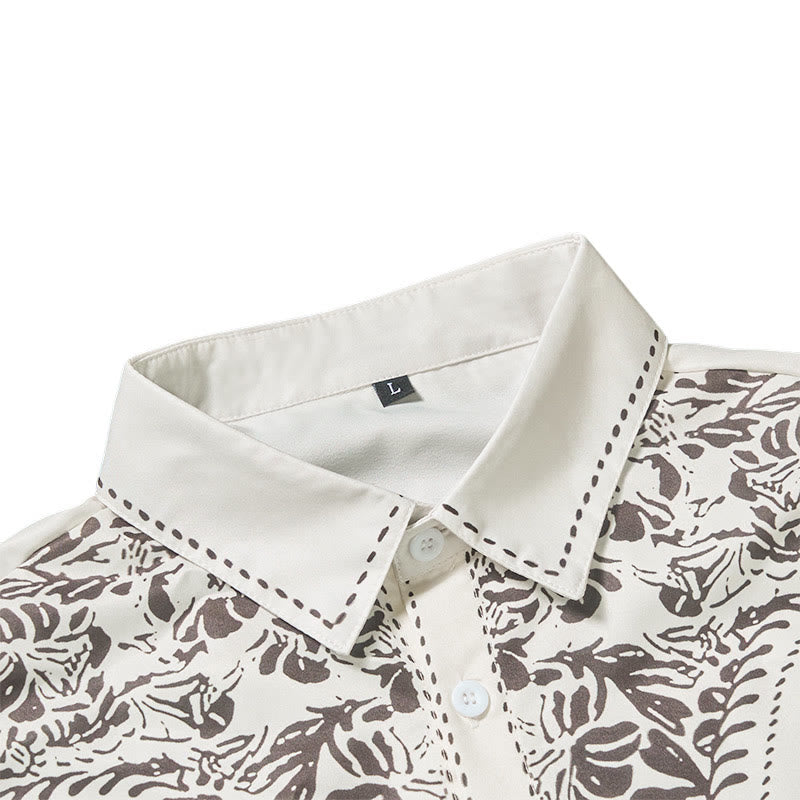 Camicia da cowboy bianca con stampa floreale retrò western - image 6