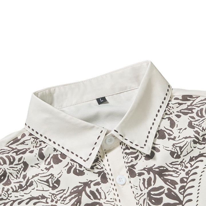 Camicia da cowboy bianca con stampa floreale retrò western - image 6