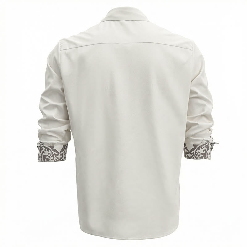 Camicia da cowboy bianca con stampa floreale retrò western - image 3