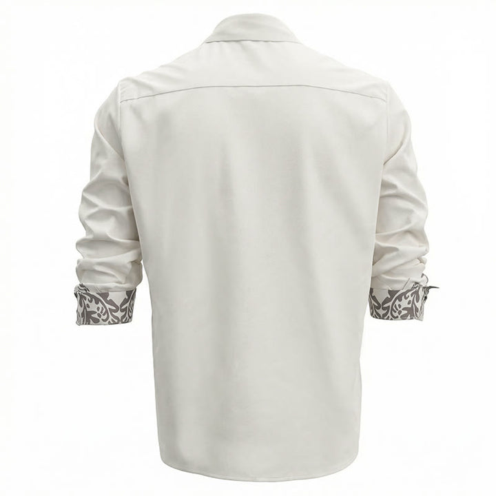 Camicia da cowboy bianca con stampa floreale retrò western - image 3
