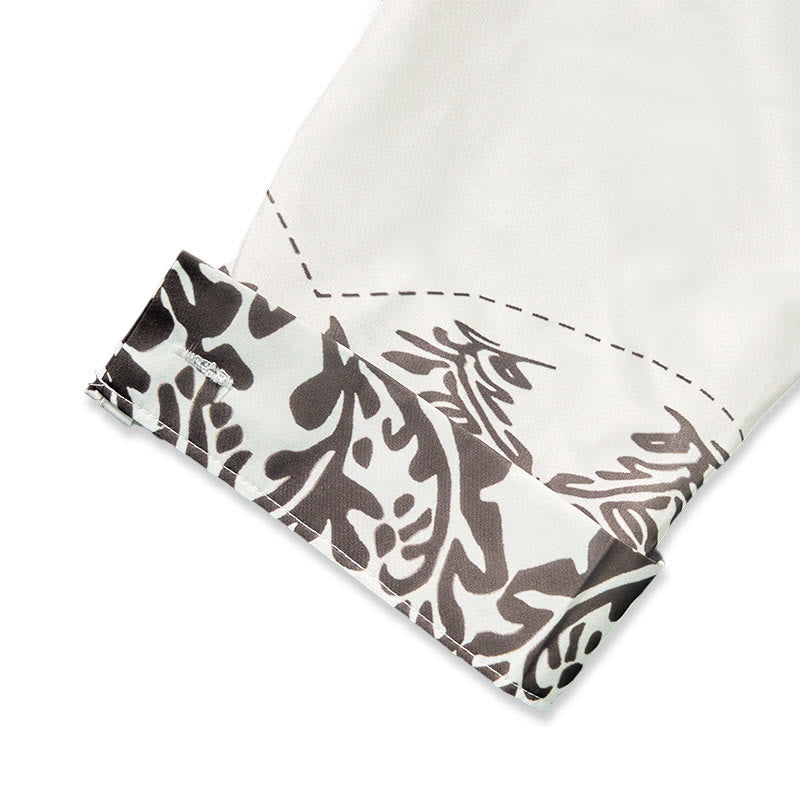 Camicia da cowboy bianca con stampa floreale retrò western - image 7