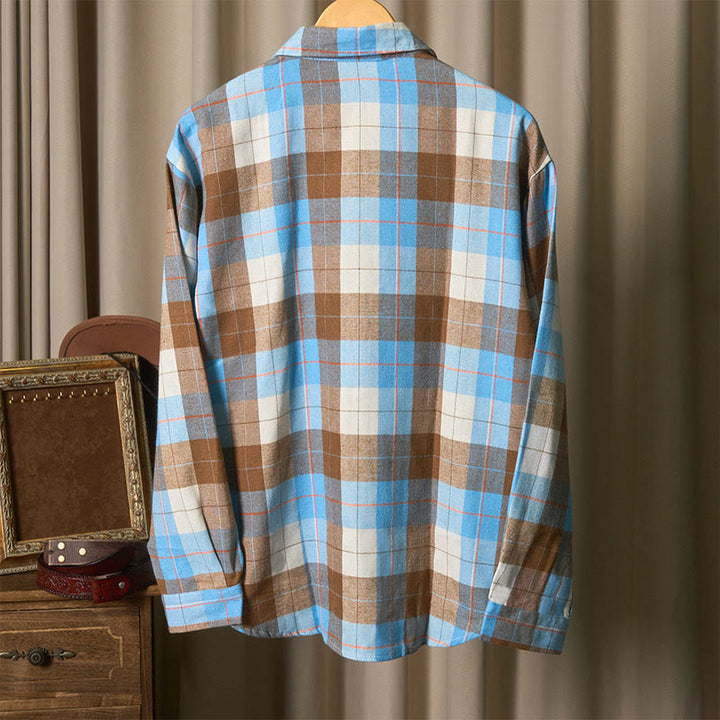 Camicia a maniche lunghe da uomo in stile cowboy western a quadri retrò - image 9