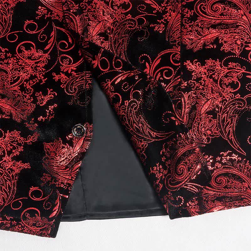 Gilet da uomo elegante con scollo a V e motivo paisley stampato a caldo, completo di papillon. - image 6