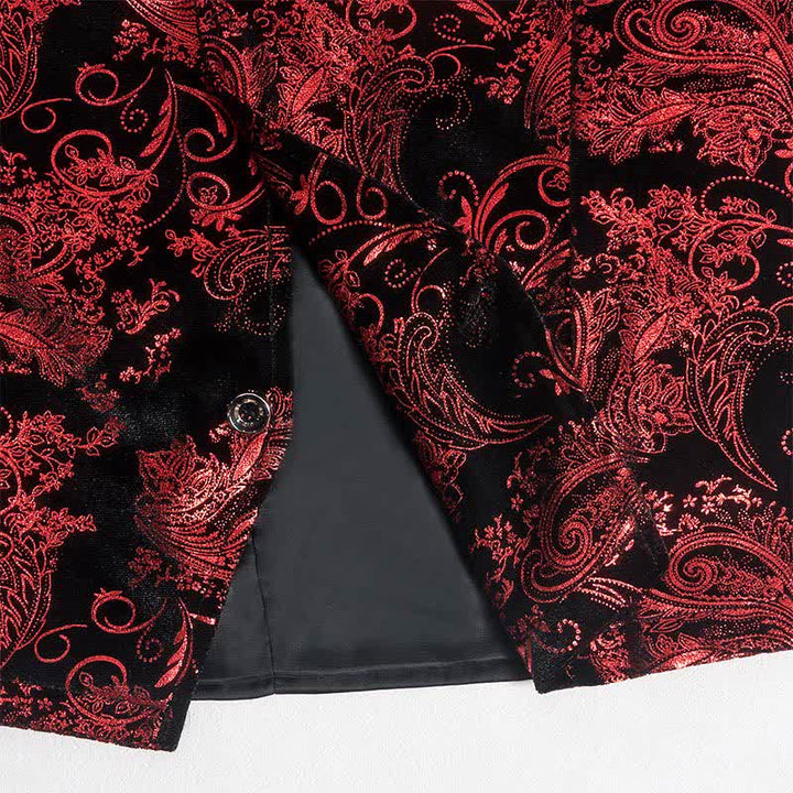 Gilet da uomo elegante con scollo a V e motivo paisley stampato a caldo, completo di papillon. - image 6