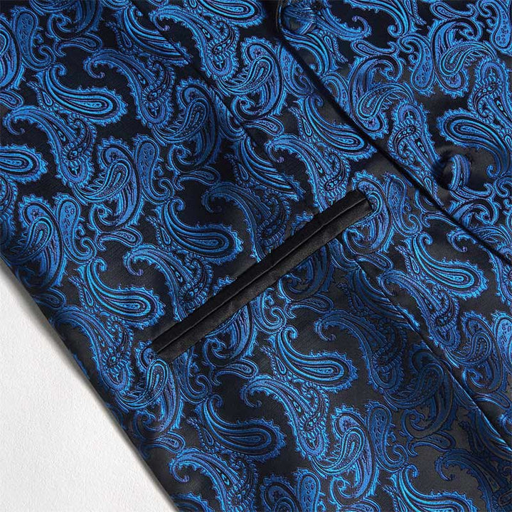 Gilet doppiopetto da uomo in jacquard con stampa paisley retrò - image 7
