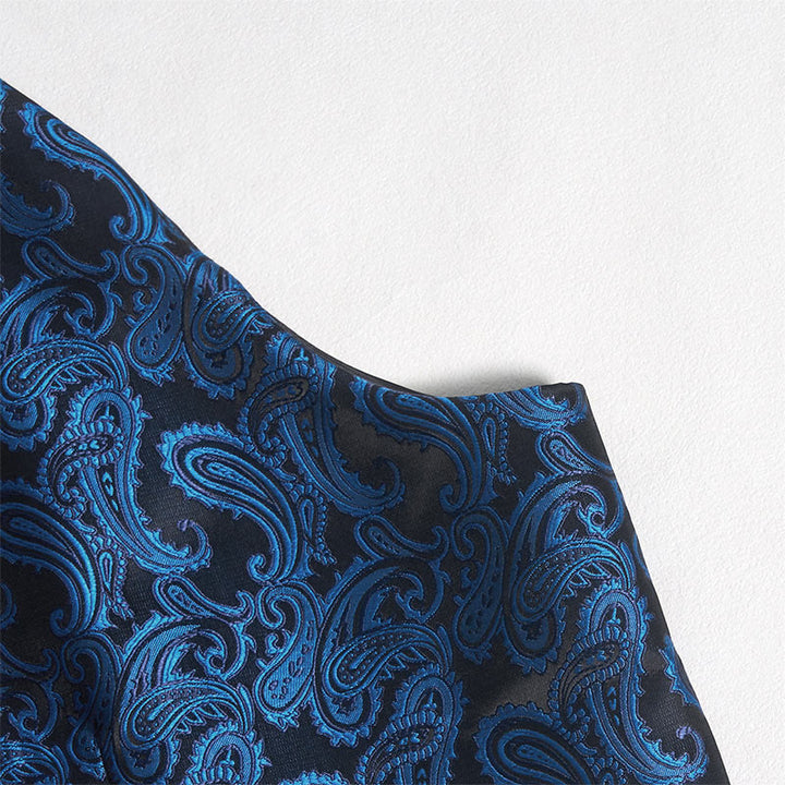 Gilet doppiopetto da uomo in jacquard con stampa paisley retrò - image 6