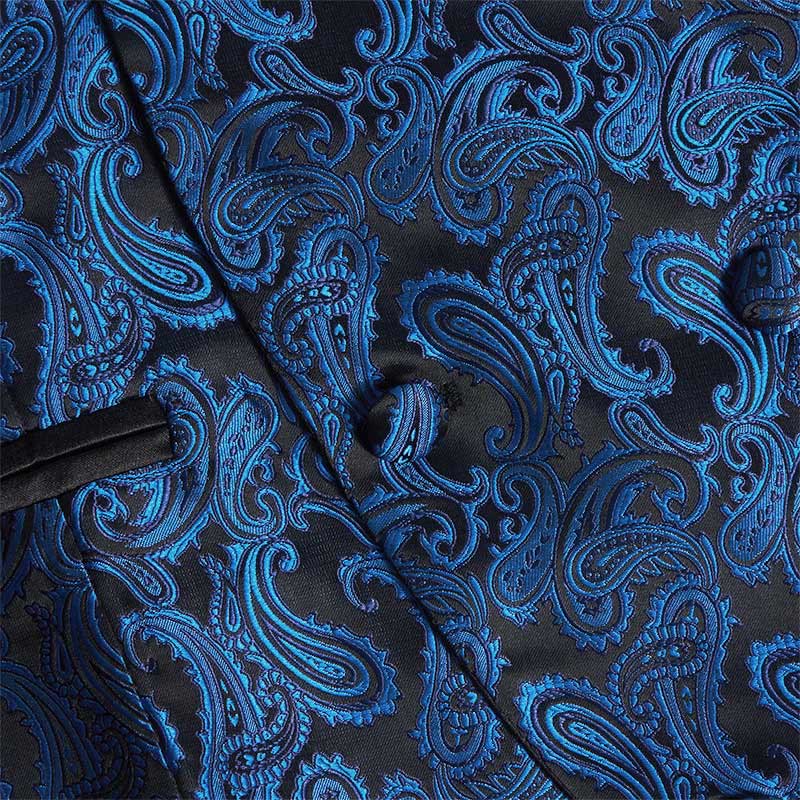 Gilet doppiopetto da uomo in jacquard con stampa paisley retrò - image 8