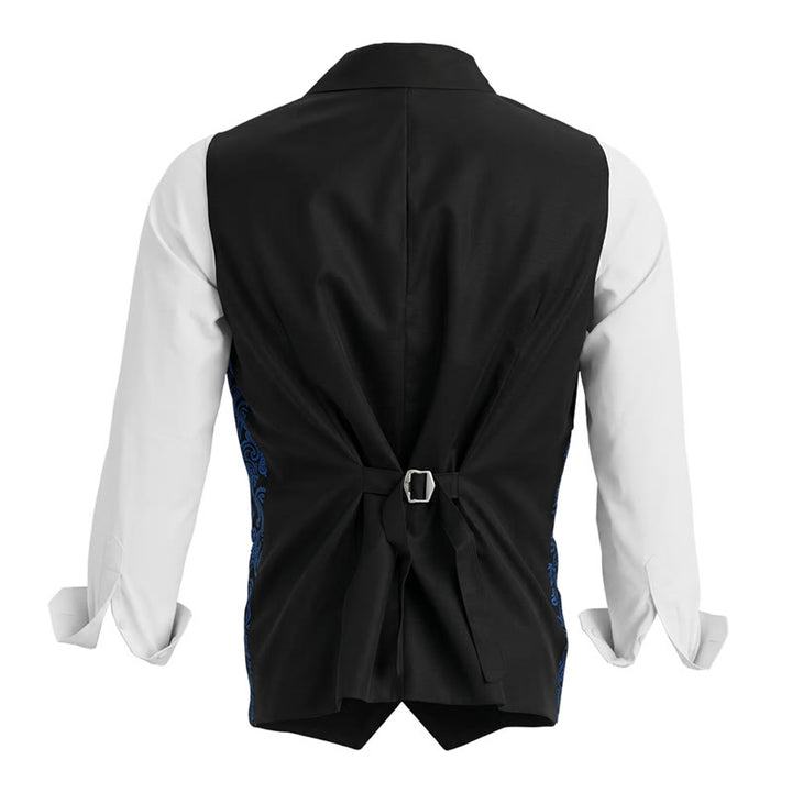 Gilet doppiopetto da uomo in jacquard con stampa paisley retrò - image 5