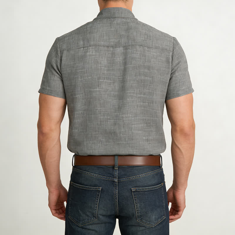 Camicia casual da uomo in stile western con tasche sul petto - image 3