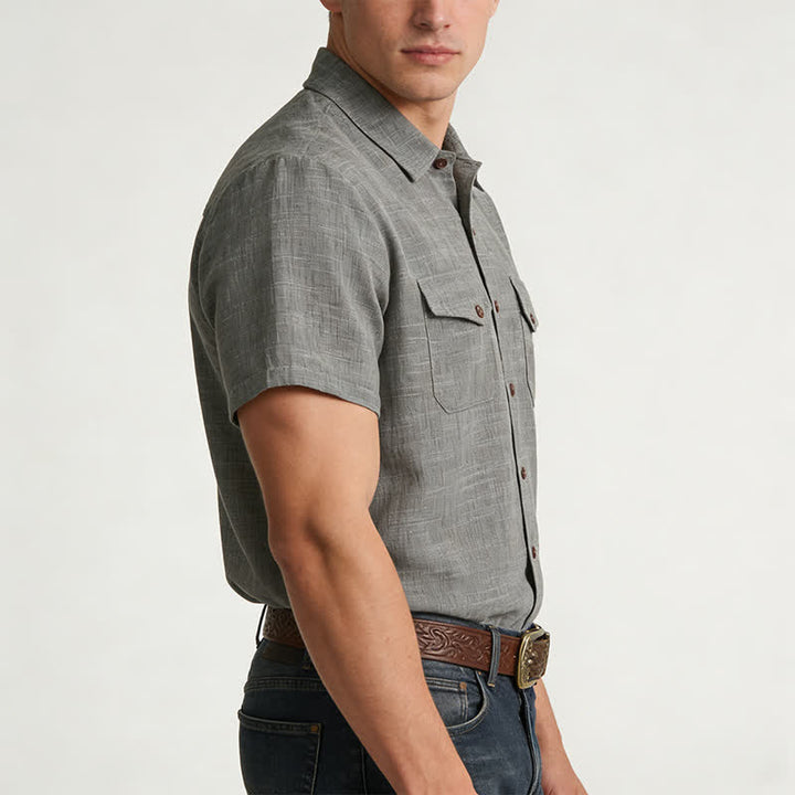 Camicia casual da uomo in stile western con tasche sul petto - image 2